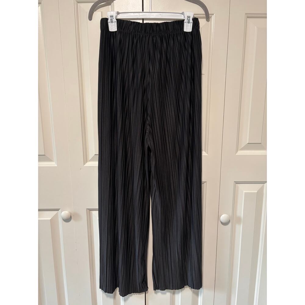 Lock & Love Black Wide Leg Pleated Pants L-XL - Picture 7 of 7